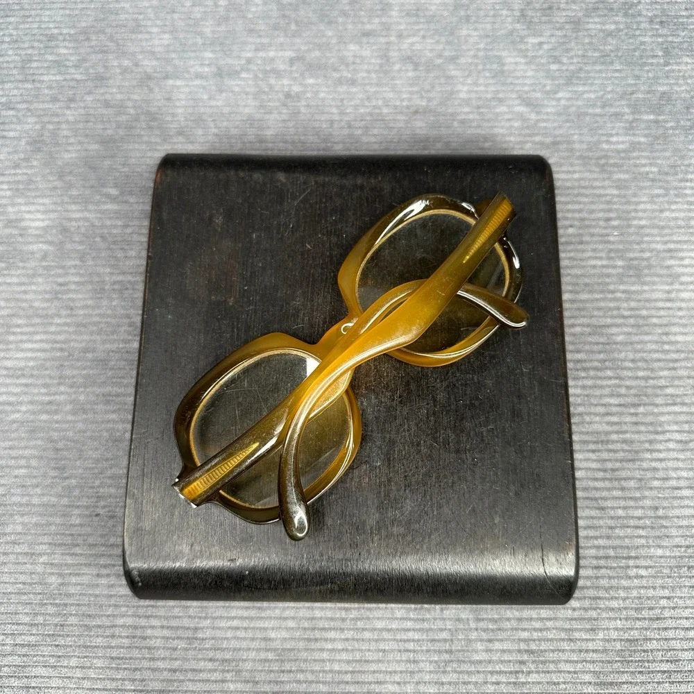 Vintage Y2K Austria Oversized Amber Green Gradient Eyeglasses 404 Retro Frames